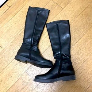 💎Italian Leather Black Over the Calf Zip Up Boots 😻, US 8.5